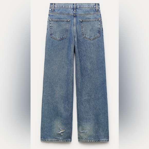 Zara blue jeans straight leg loose fit size 8 or 40 - Picture 5 of 5